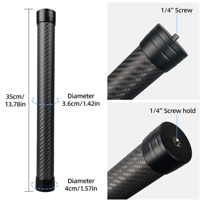 KE-36 35cm Carbon Fiber Extension Rod for DJI RS3  /  RS4 Gimbal Stabilizer 1 / 4 inch Screw Mount Compatible Accessory