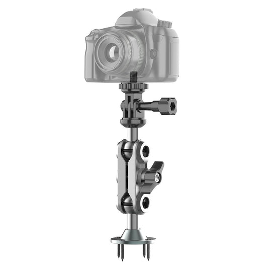 Camera Monitor Mount Wall Ceiling Bracket Double Ball Head 1 / 4 Interface Adjustable Swivel Stand
