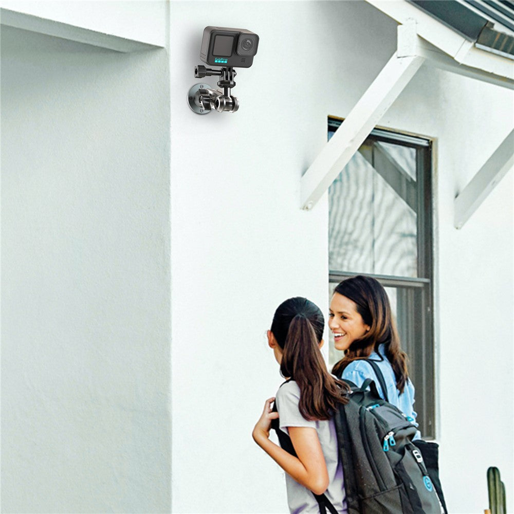 Camera Monitor Mount Wall Ceiling Bracket Double Ball Head 1 / 4 Interface Adjustable Swivel Stand