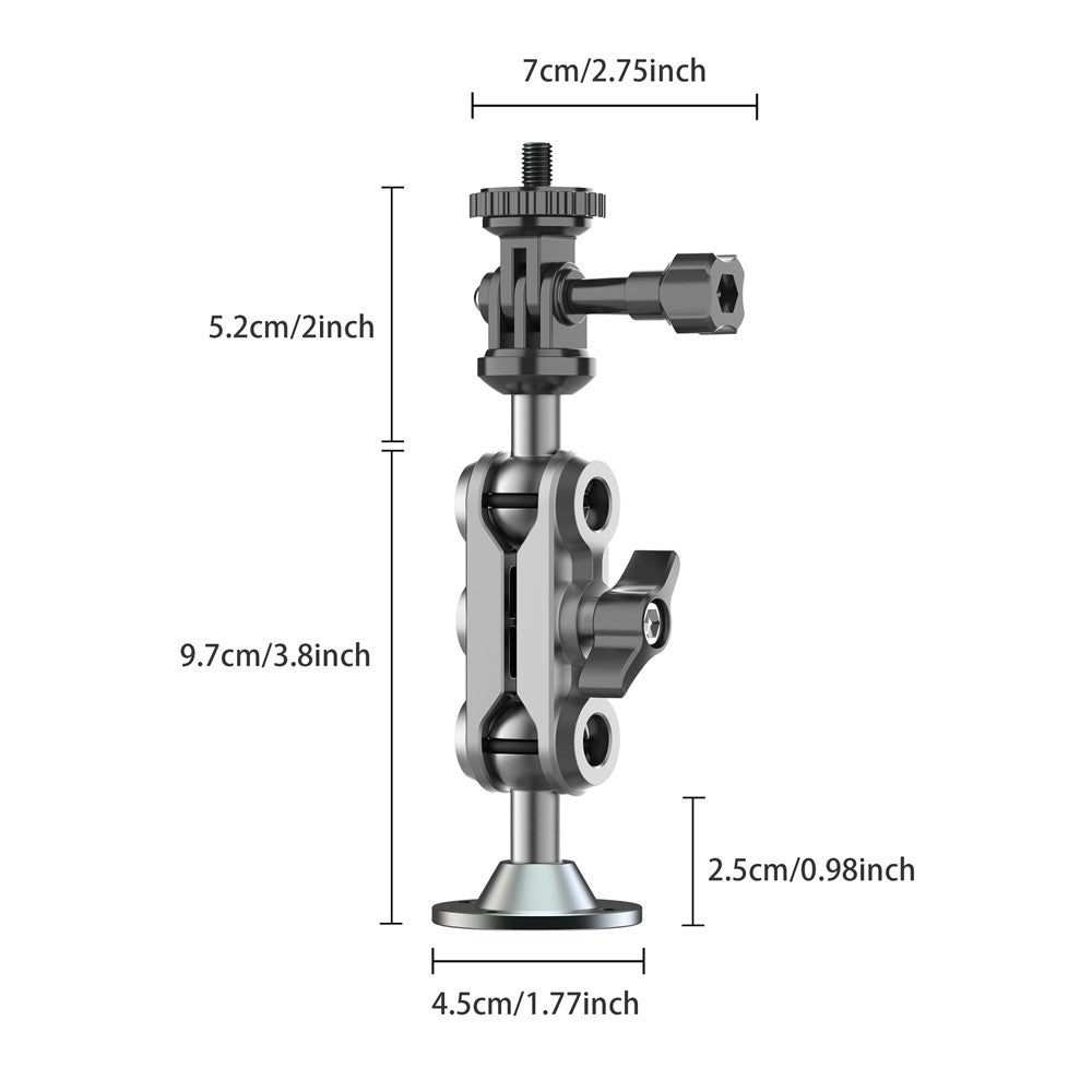 Camera Monitor Mount Wall Ceiling Bracket Double Ball Head 1 / 4 Interface Adjustable Swivel Stand