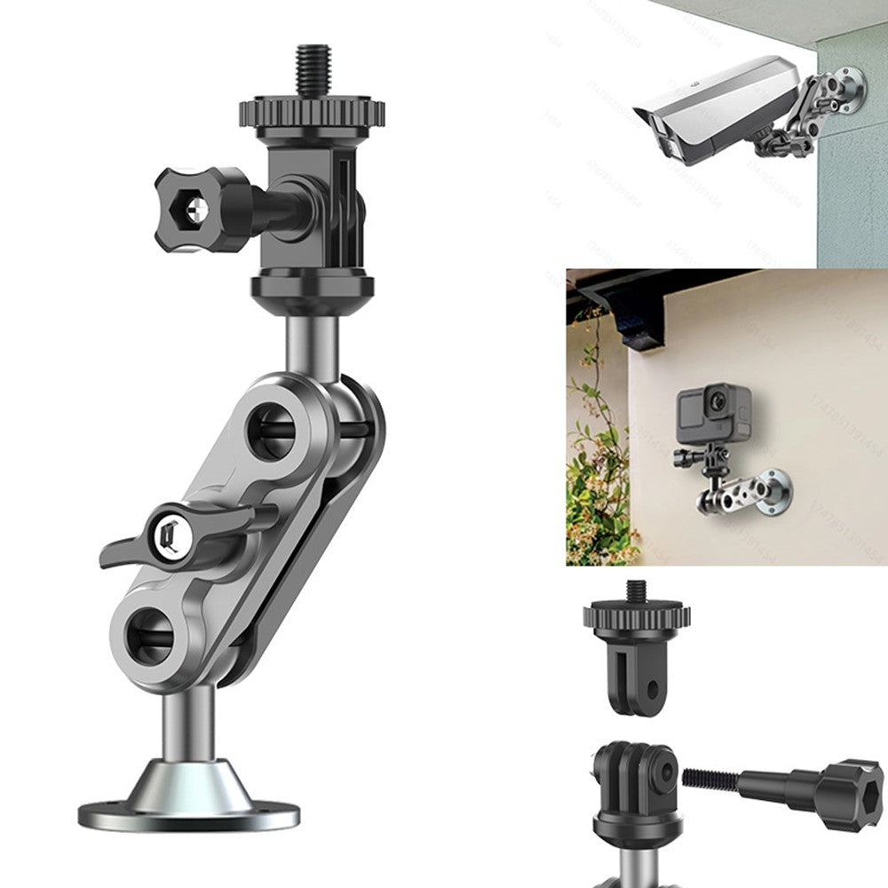 Camera Monitor Mount Wall Ceiling Bracket Double Ball Head 1 / 4 Interface Adjustable Swivel Stand