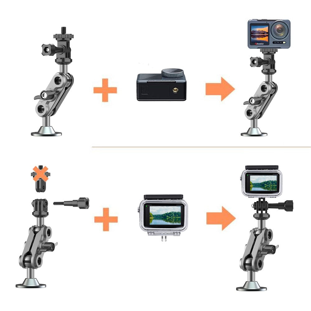 Camera Monitor Mount Wall Ceiling Bracket Double Ball Head 1 / 4 Interface Adjustable Swivel Stand