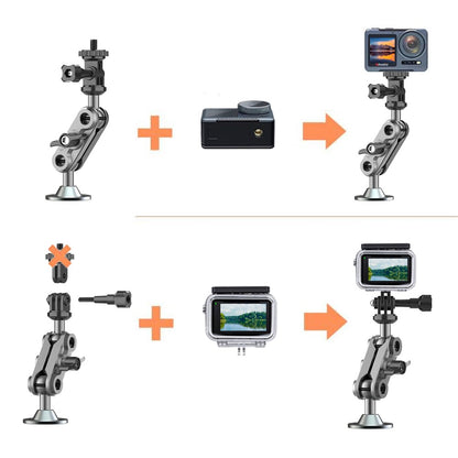 Camera Monitor Mount Wall Ceiling Bracket Double Ball Head 1 / 4 Interface Adjustable Swivel Stand