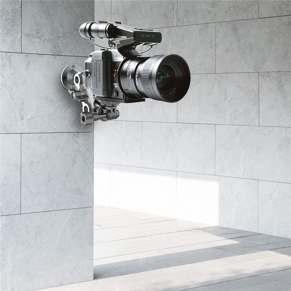 Camera Monitor Mount Wall Ceiling Bracket Double Ball Head 1 / 4 Interface Adjustable Swivel Stand