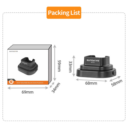 SUNNYLIFE For DJI Osmo Pocket 4 / 3 Action Camera Detachable Base Plastic Desktop Support Bracket