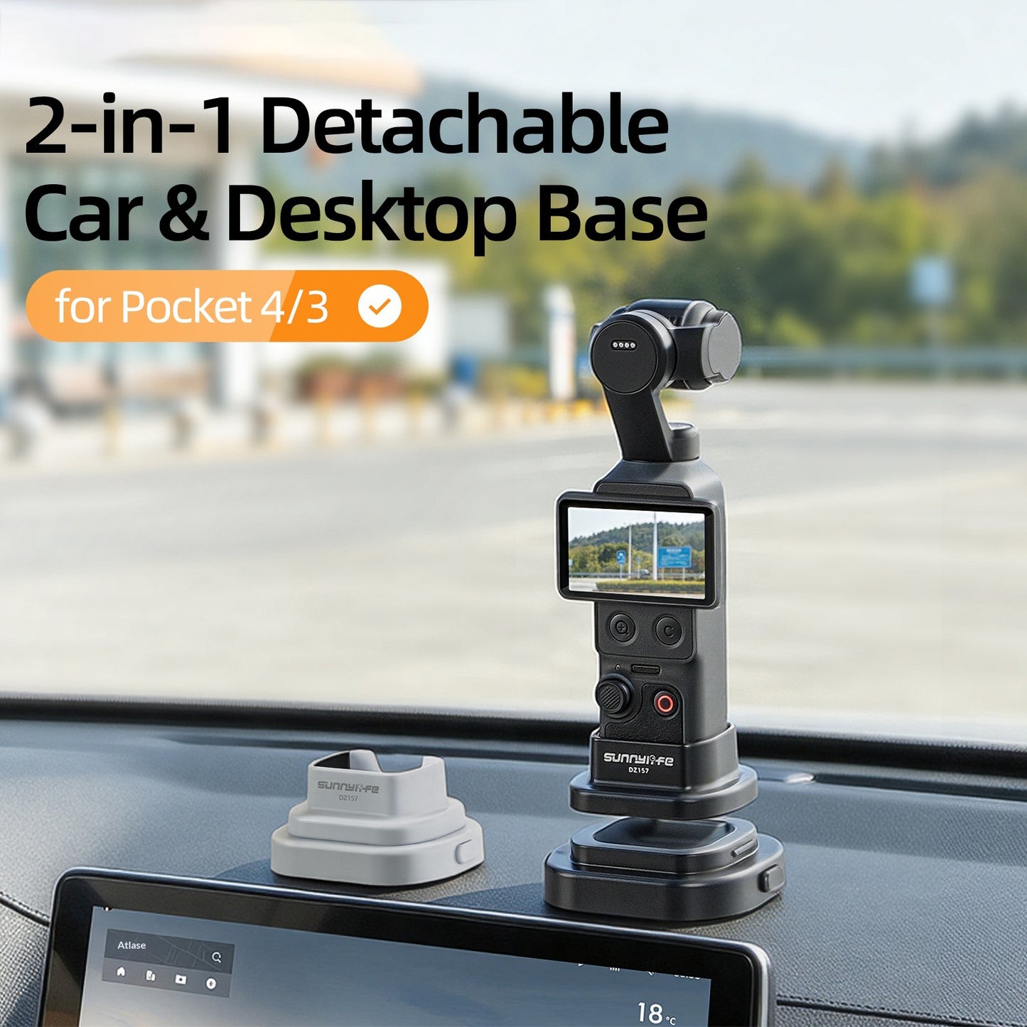 SUNNYLIFE For DJI Osmo Pocket 4 / 3 Action Camera Detachable Base Plastic Desktop Support Bracket