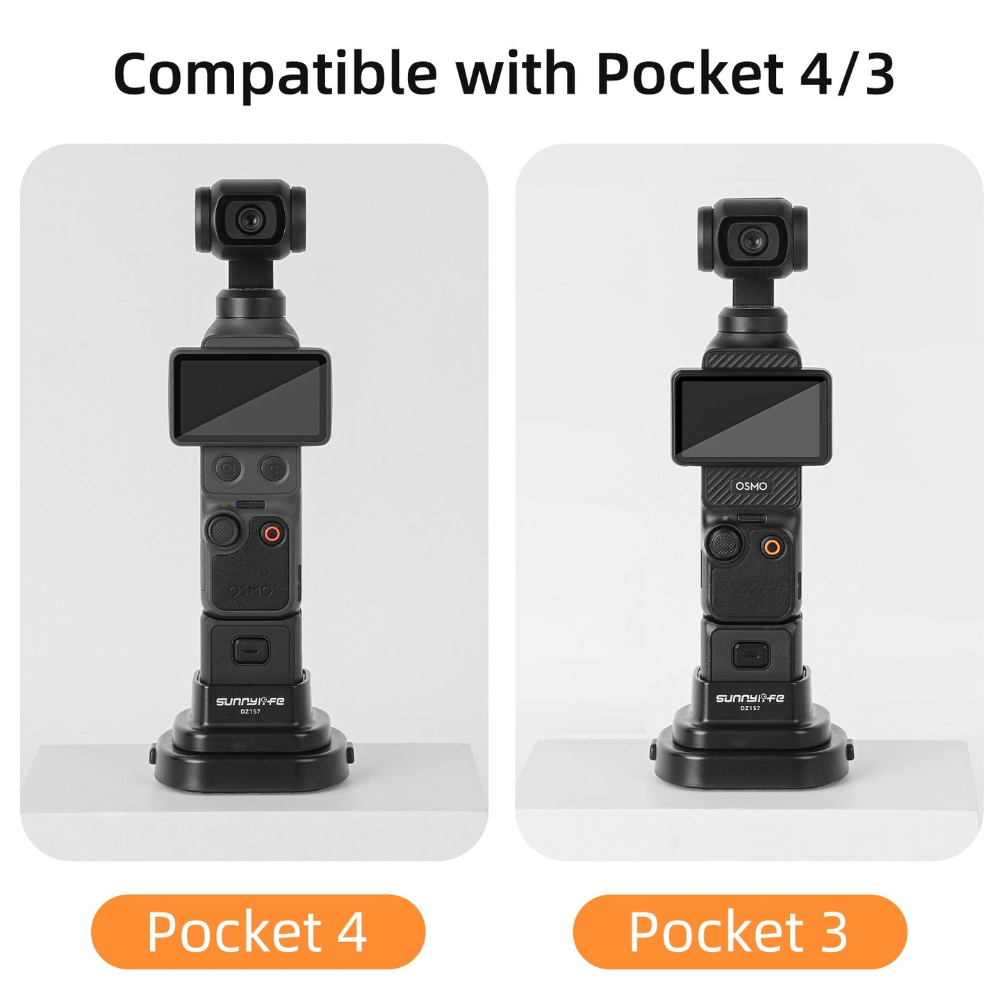 SUNNYLIFE For DJI Osmo Pocket 4 / 3 Action Camera Detachable Base Plastic Desktop Support Bracket