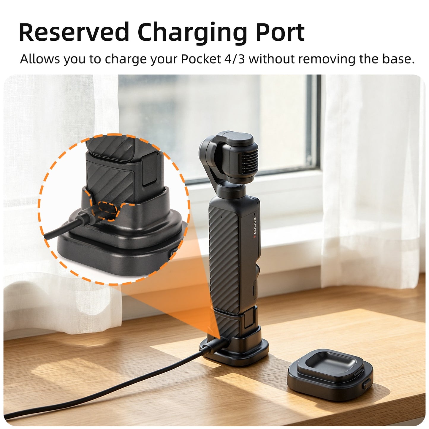 SUNNYLIFE For DJI Osmo Pocket 4 / 3 Action Camera Detachable Base Plastic Desktop Support Bracket