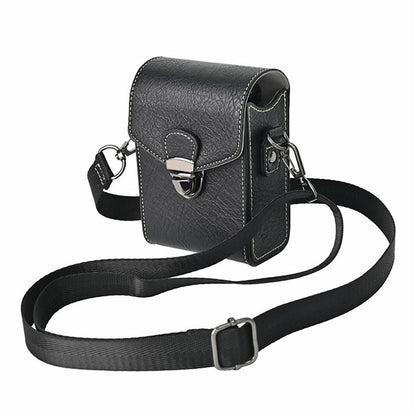 Universal Vintage Litchi Pattern Camera Bag PU Leather Protective Case with Shoulder Strap for Small Digital Cameras