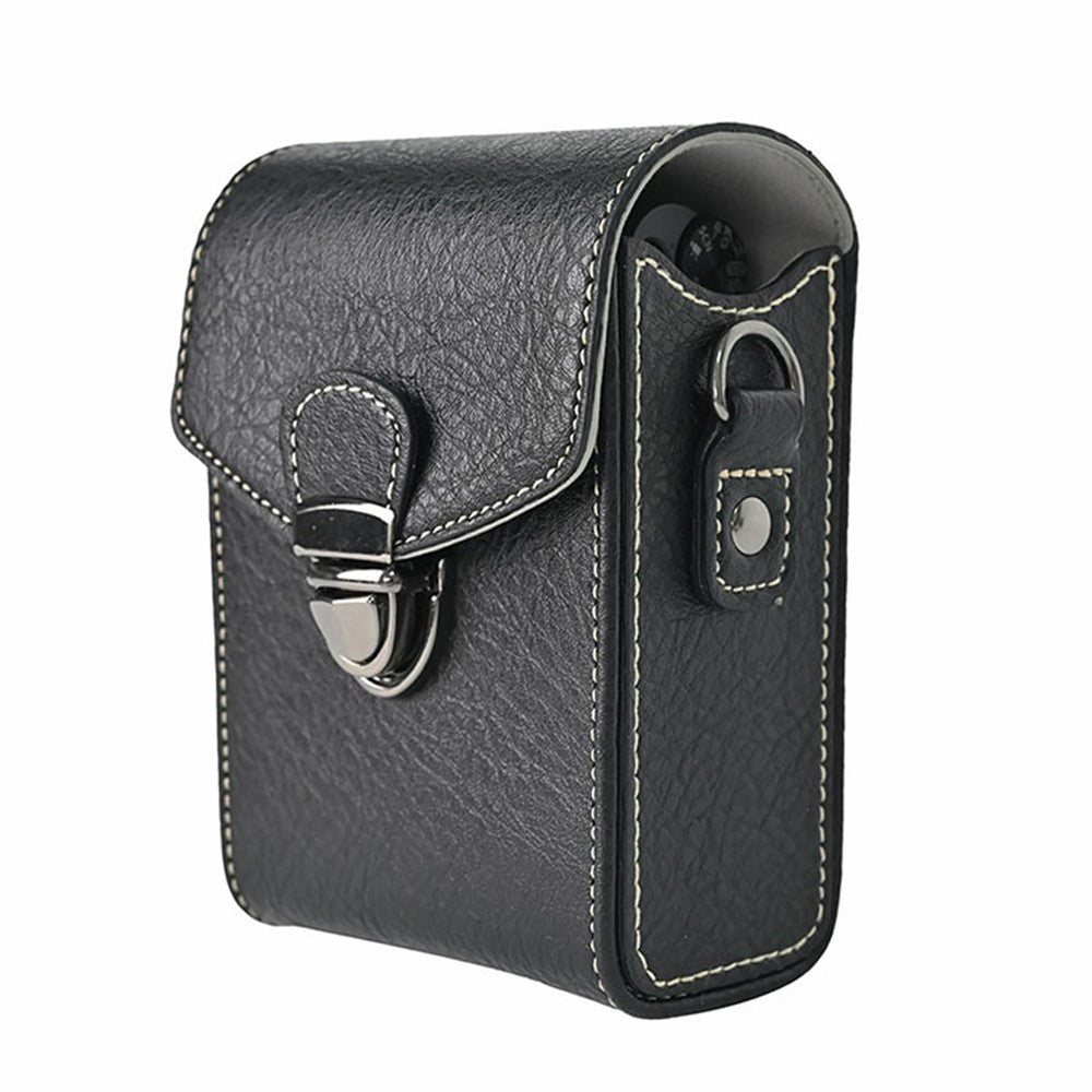 Universal Vintage Litchi Pattern Camera Bag PU Leather Protective Case with Shoulder Strap for Small Digital Cameras