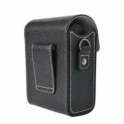Universal Vintage Litchi Pattern Camera Bag PU Leather Protective Case with Shoulder Strap for Small Digital Cameras
