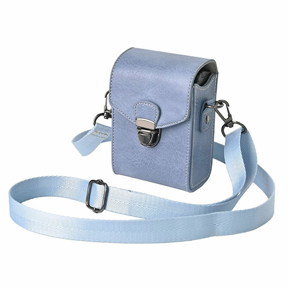 Universal Vintage Litchi Pattern Camera Bag PU Leather Protective Case with Shoulder Strap for Small Digital Cameras