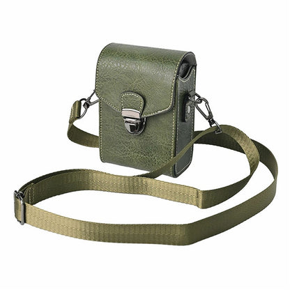 Universal Vintage Litchi Pattern Camera Bag PU Leather Protective Case with Shoulder Strap for Small Digital Cameras