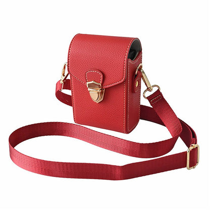 Universal Camera Bag PU Leather Lychee Texture Flip Lock Cover Protective Case with Adjustable Strap for Small Digital Cameras