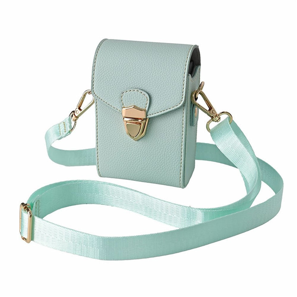 Universal Camera Bag PU Leather Lychee Texture Flip Lock Cover Protective Case with Adjustable Strap for Small Digital Cameras