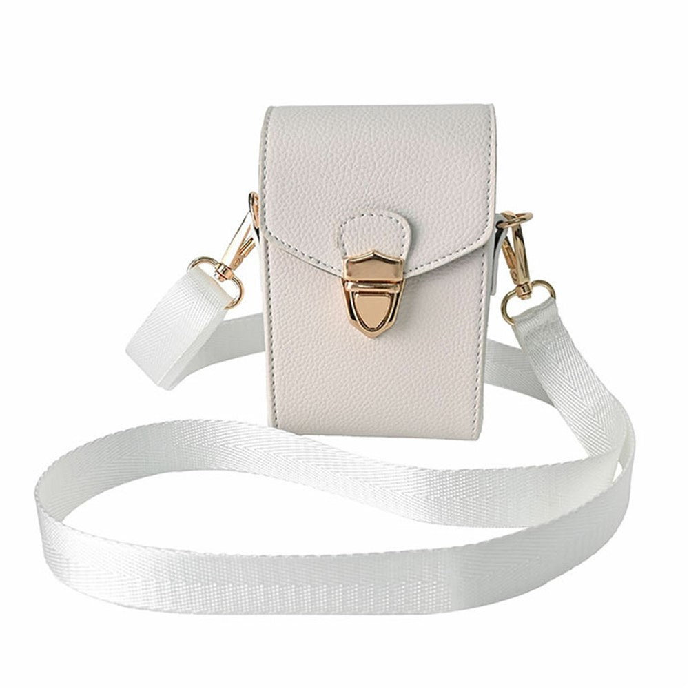 Universal Camera Bag PU Leather Lychee Texture Flip Lock Cover Protective Case with Adjustable Strap for Small Digital Cameras