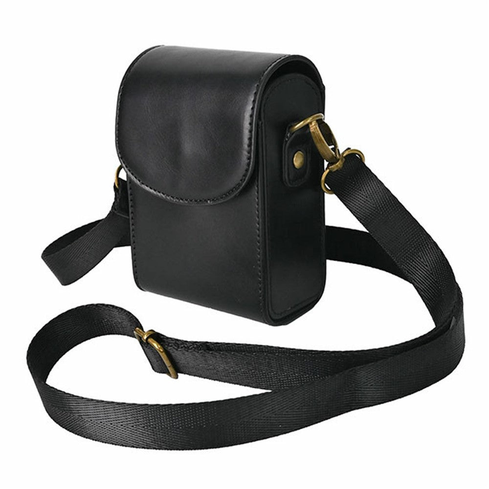 Universal PU Leather Camera Protective Case with Magnetic Clasp Flip-Top Shoulder Bag for Small Digital Cameras