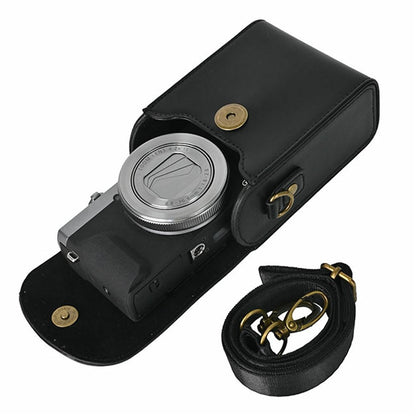 Universal PU Leather Camera Protective Case with Magnetic Clasp Flip-Top Shoulder Bag for Small Digital Cameras