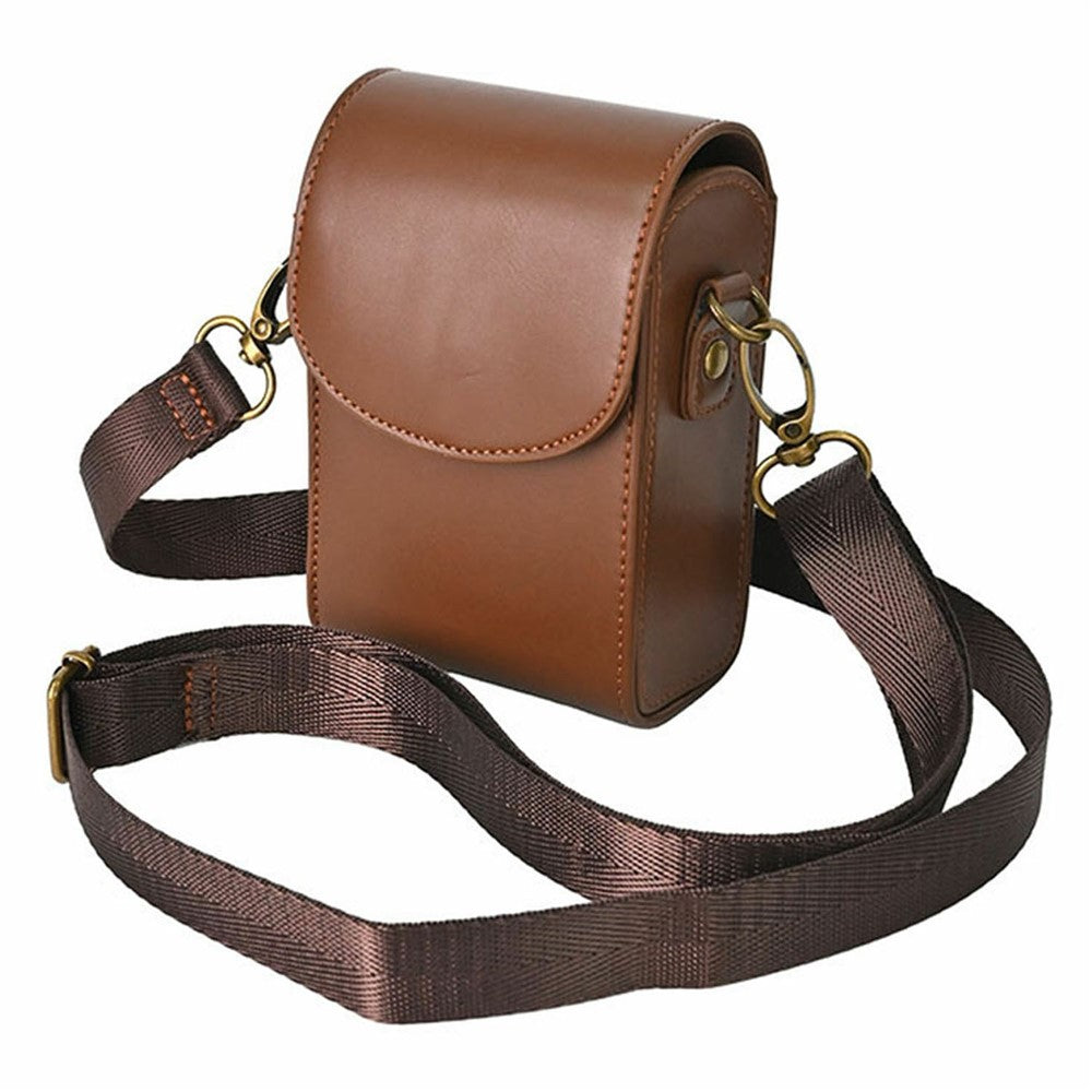 Universal PU Leather Camera Protective Case with Magnetic Clasp Flip-Top Shoulder Bag for Small Digital Cameras