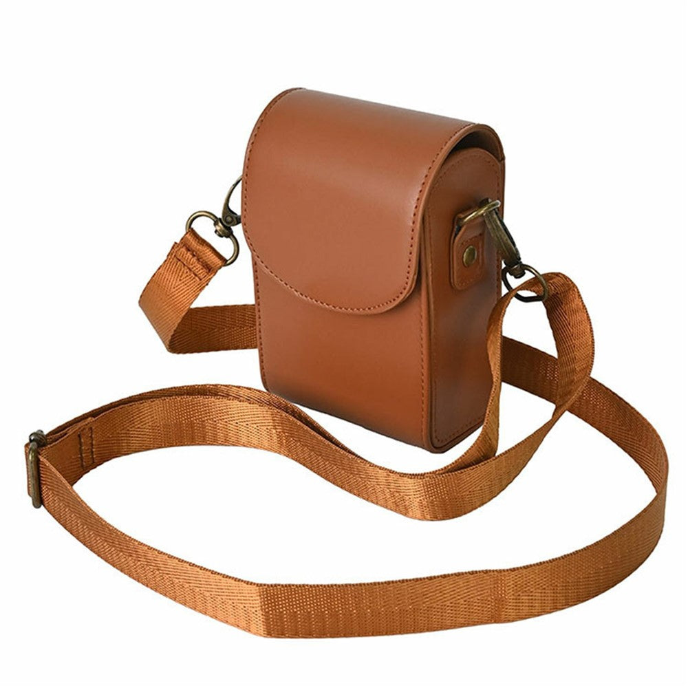 Universal PU Leather Camera Protective Case with Magnetic Clasp Flip-Top Shoulder Bag for Small Digital Cameras