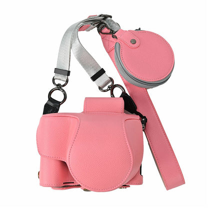 For Nikon Z 50 II Camera Case Palm Texture PU Leather Full Body Protective Cover with Small Circular Pouch