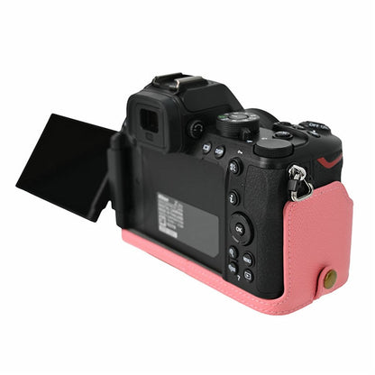 For Nikon Z 50 II Camera Case Palm Texture PU Leather Full Body Protective Cover with Small Circular Pouch