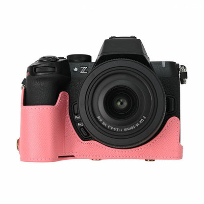 For Nikon Z 50 II Camera Case Palm Texture PU Leather Full Body Protective Cover with Small Circular Pouch