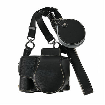 For Nikon Z 50 II Camera Case Palm Texture PU Leather Full Body Protective Cover with Small Circular Pouch