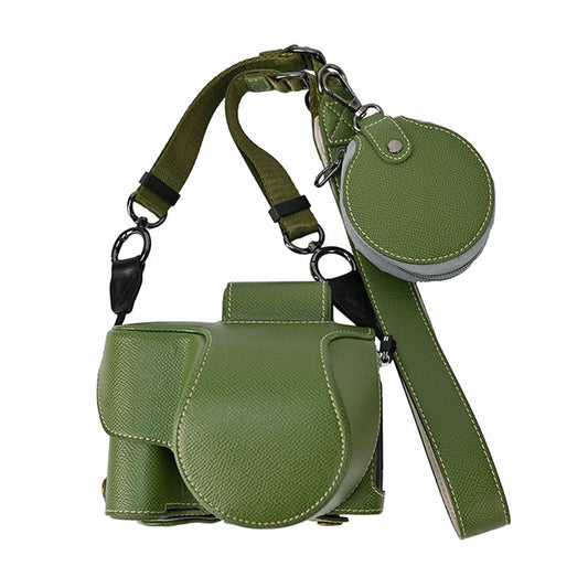 For Nikon Z 50 II Camera Case Palm Texture PU Leather Full Body Protective Cover with Small Circular Pouch