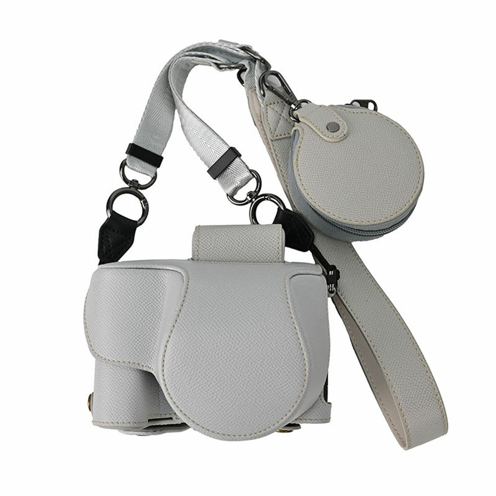 For Nikon Z 50 II Camera Case Palm Texture PU Leather Full Body Protective Cover with Small Circular Pouch