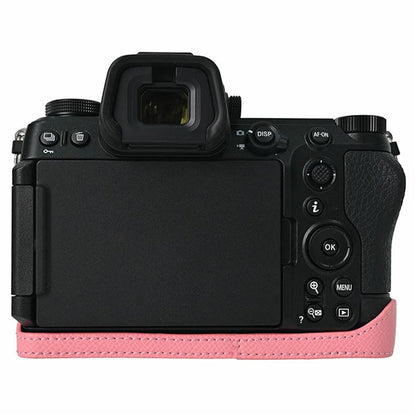 PU Leather Camera Case for Nikon Z 6 III Palm Texture Magnetic Bottom Base Half Cover with Battery Access