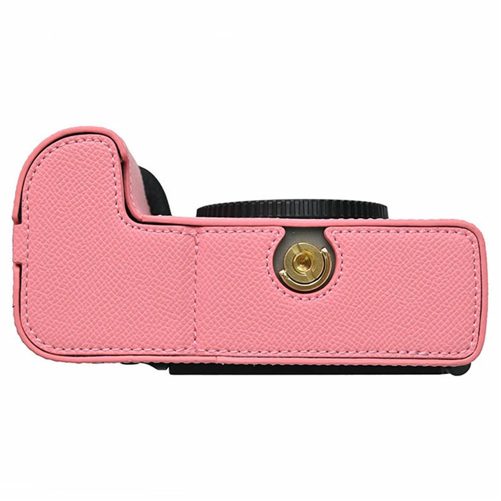 PU Leather Camera Case for Nikon Z 6 III Palm Texture Magnetic Bottom Base Half Cover with Battery Access