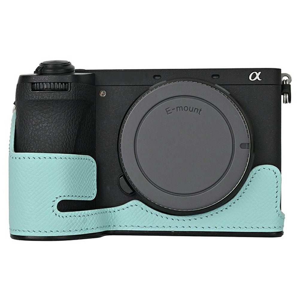 Camera Half Case for Sony A6700 Palm Texture Leather Ergonomic Grip Design Camera Base Protective Cover