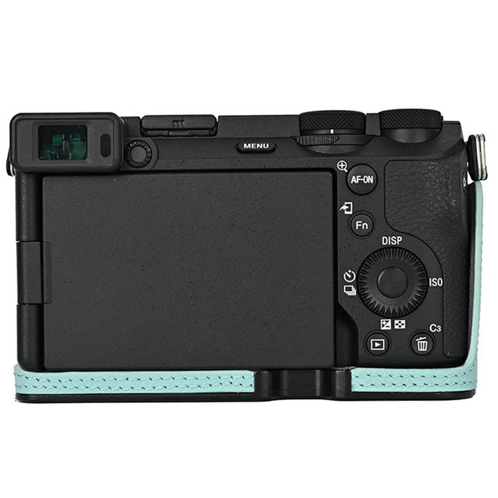 Camera Half Case for Sony A6700 Palm Texture Leather Ergonomic Grip Design Camera Base Protective Cover