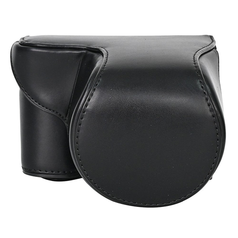 For Sony ZV-E10 Camera Case Vintage PU Leather Full Body Protective Cover with Lens Cap