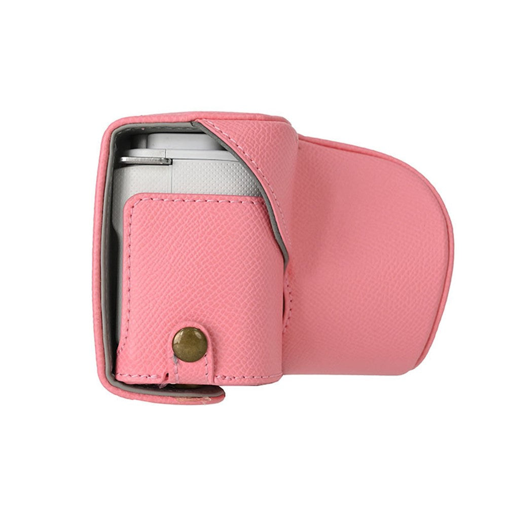 Palm Texture PU Leather Camera Case for Sony ZV-E10 Full Protection Cover with Hand Strap & Small Pouch