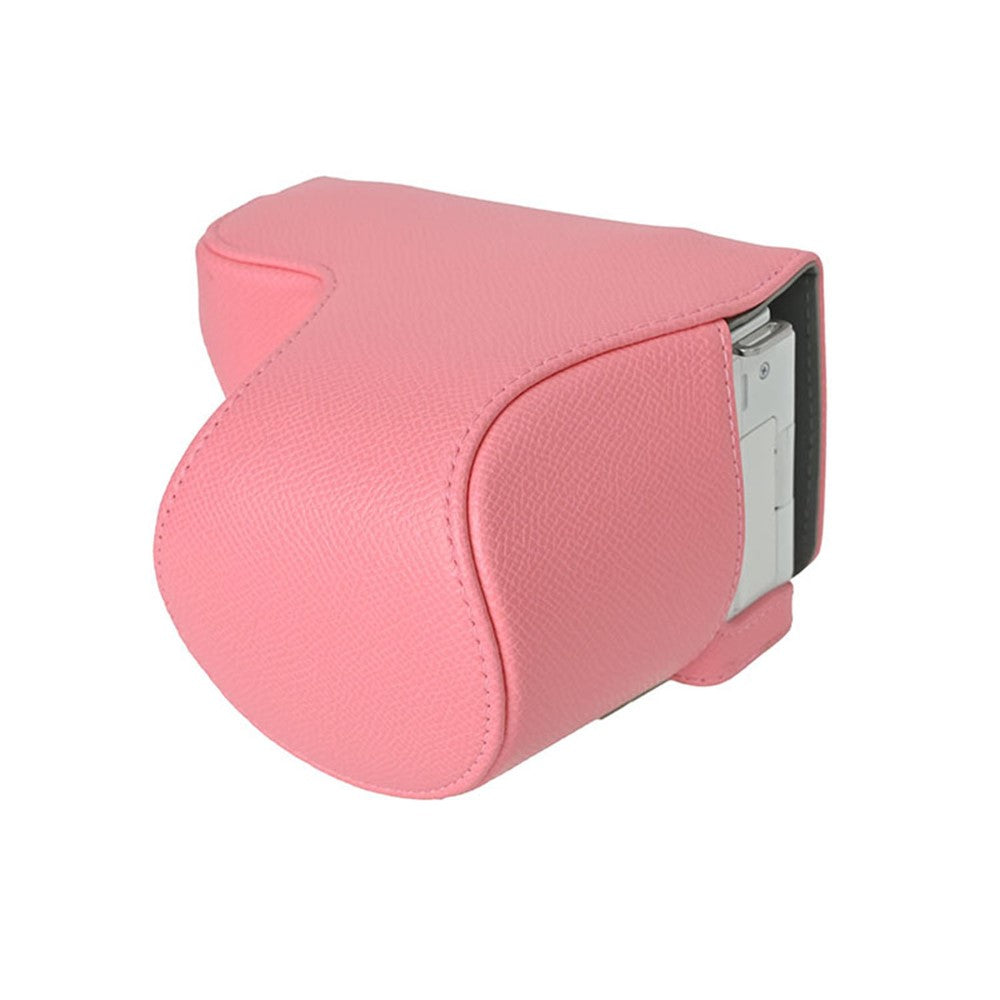 Palm Texture PU Leather Camera Case for Sony ZV-E10 Full Protection Cover with Hand Strap & Small Pouch