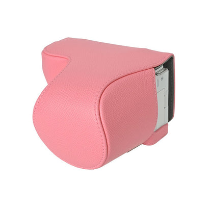 Palm Texture PU Leather Camera Case for Sony ZV-E10 Full Protection Cover with Hand Strap & Small Pouch