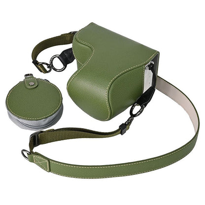 Palm Texture PU Leather Camera Case for Sony ZV-E10 Full Protection Cover with Hand Strap & Small Pouch