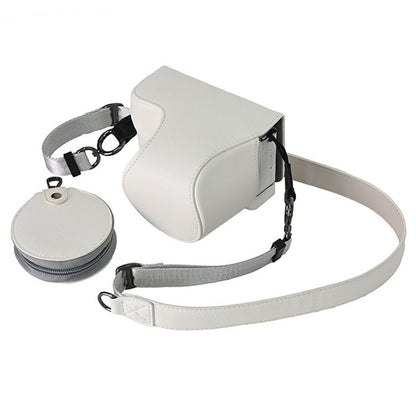 Palm Texture PU Leather Camera Case for Sony ZV-E10 Full Protection Cover with Hand Strap & Small Pouch