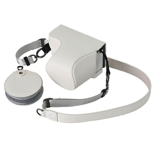 Palm Texture PU Leather Camera Case for Sony ZV-E10 Full Protection Cover with Hand Strap & Small Pouch
