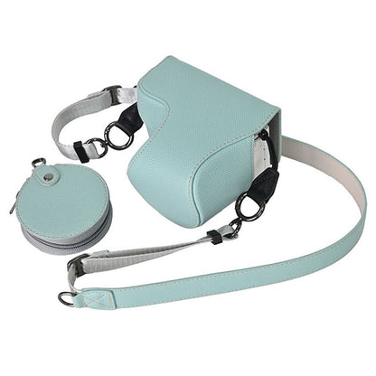 Palm Texture PU Leather Camera Case for Sony ZV-E10 Full Protection Cover with Hand Strap & Small Pouch