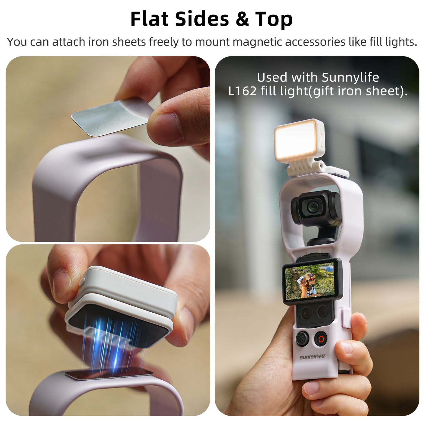 SUNNYLIFE OP4-K160 For DJI Osmo Pocket 4 / 3 Quick Snap Protective Case Light Shielding Shockproof Frame