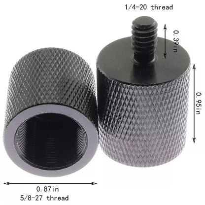 Aluminum Alloy Mic Stand Adapter 5 / 8" Female to 1 / 4" Male Screw Adapter Tripod Screw Converter Compatible with Other 1 / 4"-20 Accessories