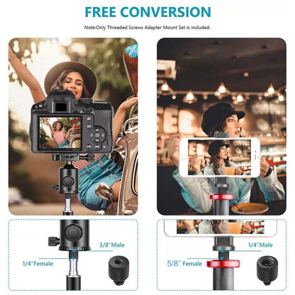 Aluminum Alloy Mic Stand Adapter 5 / 8" Female to 1 / 4" Male Screw Adapter Tripod Screw Converter Compatible with Other 1 / 4"-20 Accessories