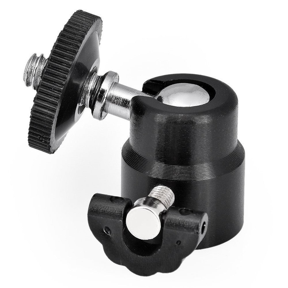 C008 Mini Gimbal Mount for Tripod, Aluminum Alloy+PC Camera Rotating Ball Gimbal with 1 / 4" Screw Mount