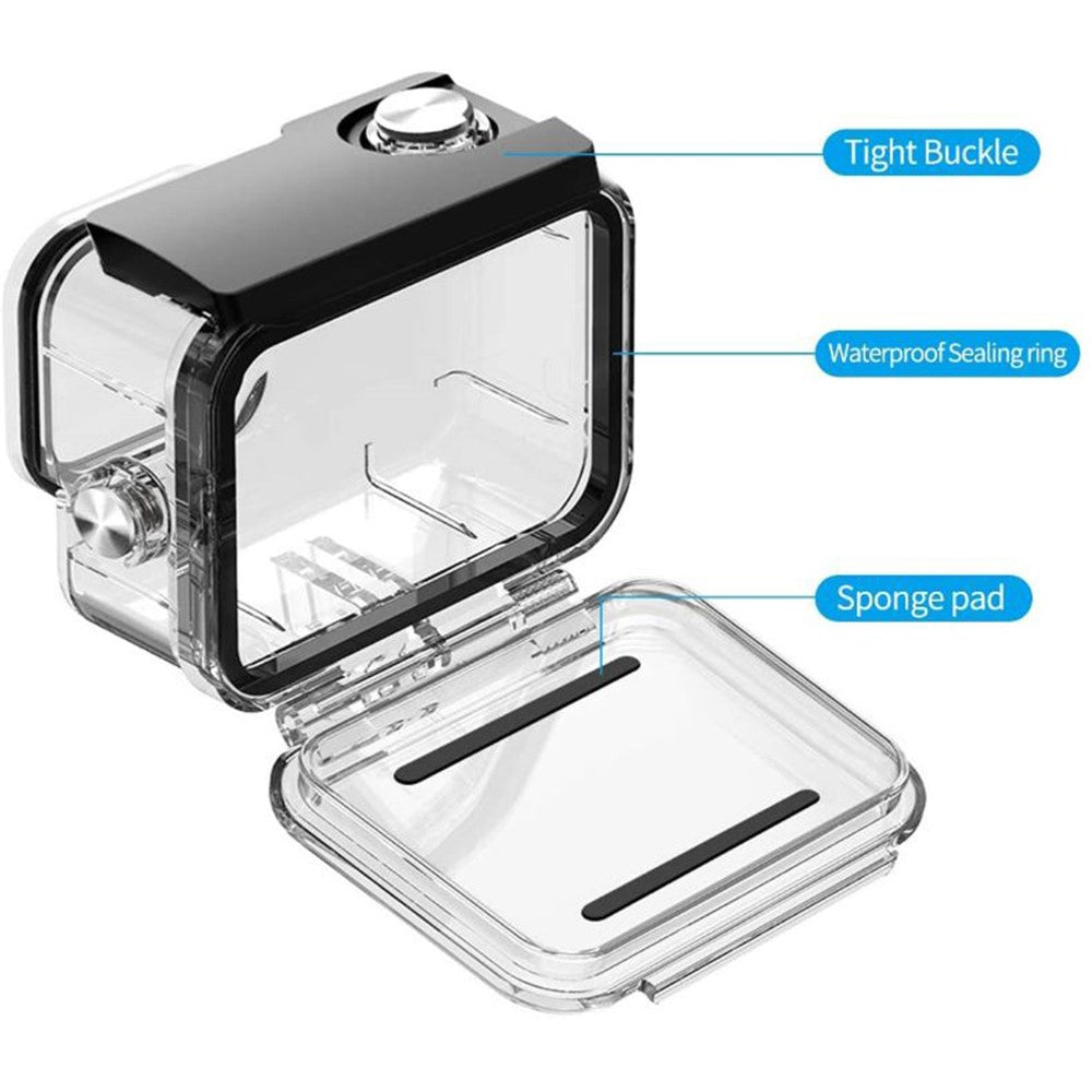 For GoPro Hero 9 / 10 / 11 / 12 / 13 Clear Design Waterproof Acrylic+Tempered glass Housing Case Camera Underwater Diving Cover
