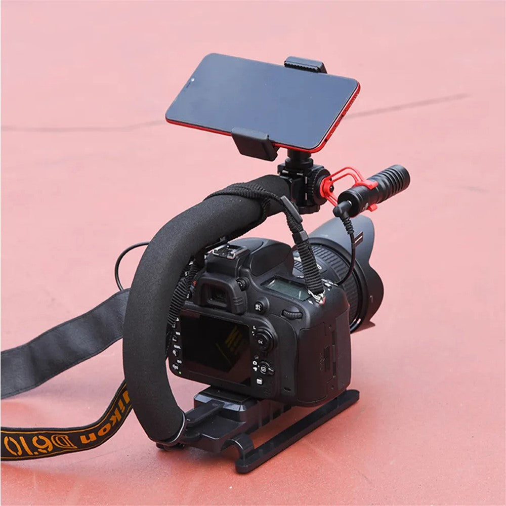 H002 Portable SLR Camera Shooting Sponge Handle ABS Stabilizer U-shape DV Stand Fill Light Mount Bracket