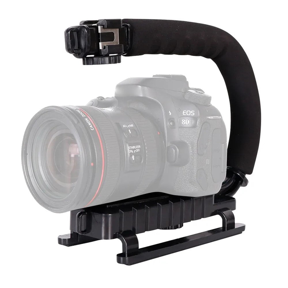 H002 Portable SLR Camera Shooting Sponge Handle ABS Stabilizer U-shape DV Stand Fill Light Mount Bracket