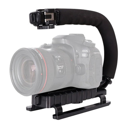 H002 Portable SLR Camera Shooting Sponge Handle ABS Stabilizer U-shape DV Stand Fill Light Mount Bracket
